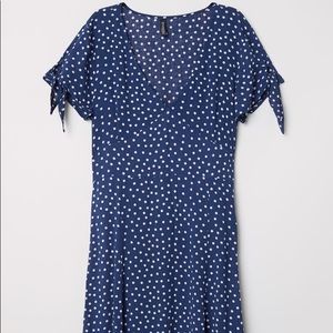 H&M Divided Blue White Dot Mini Dress - Size 2